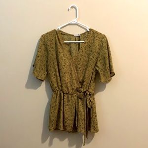 Mock wrap blouse